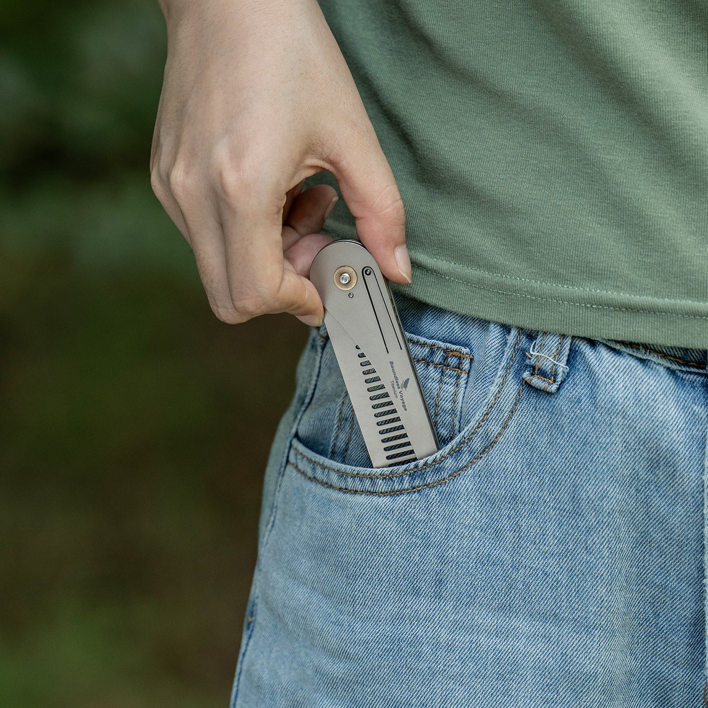Boundless Voyage Titanium Foldable Comb – Portable EDC Pocket Comb for Travel, Camping & Everyday Grooming