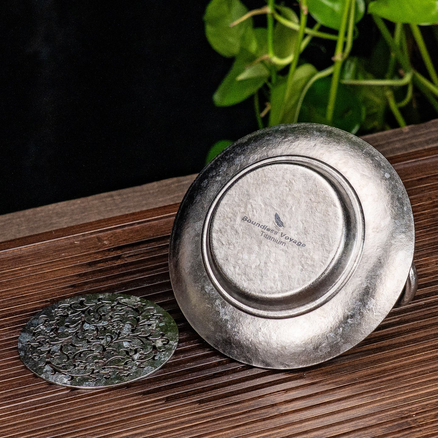 Boundless Voyage Titanium Tea Tray – Detachable Gongfu Tea Drain Tray with Water Storage for Home, Office & Travel