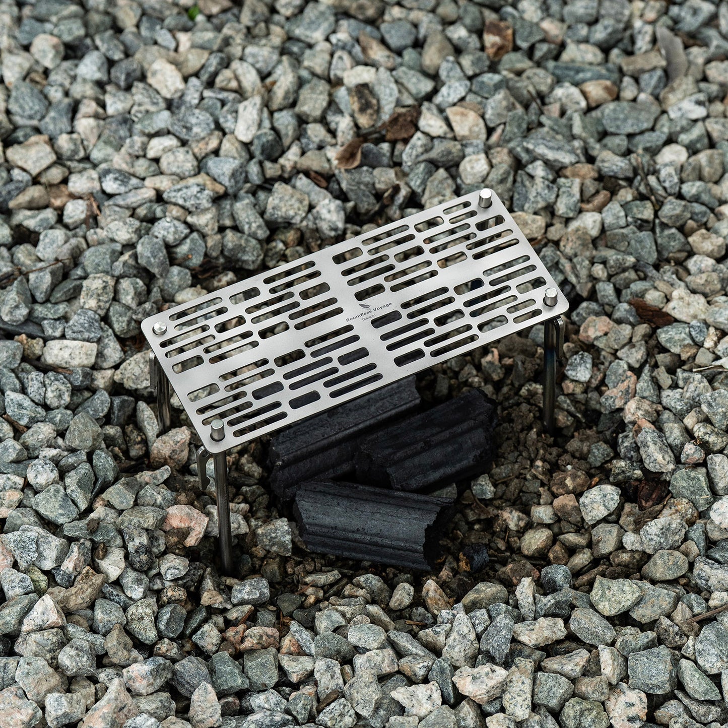 Boundless Voyage Titanium Mini Camping Grill – Ultralight BBQ Grate with Carry Bag for Backpacking, Charcoal Grilling & Outdoor Cooking