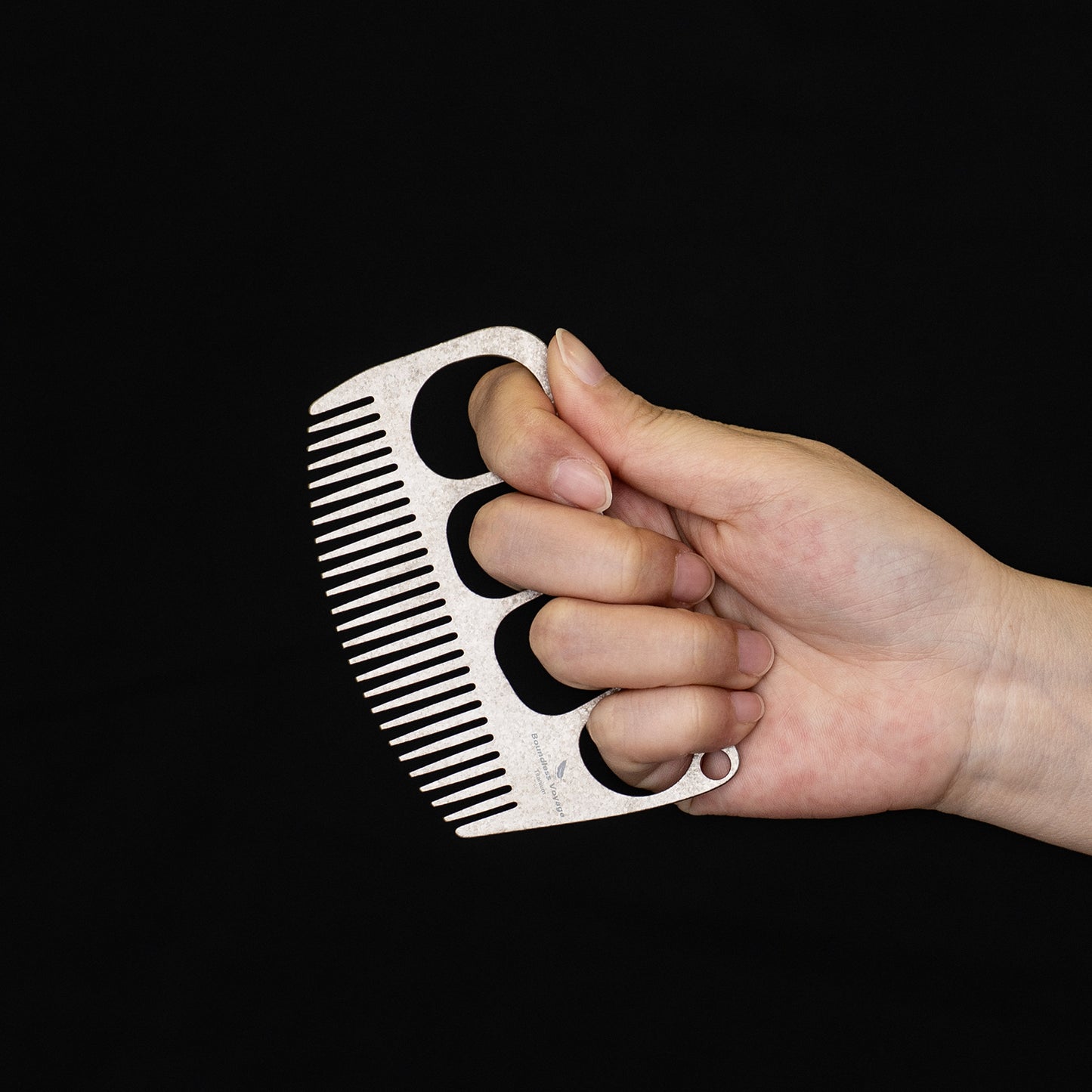 Boundless Voyage Titanium Crescent Comb – Hair & Beard Pocket Comb for Travel, EDC & Everyday Grooming