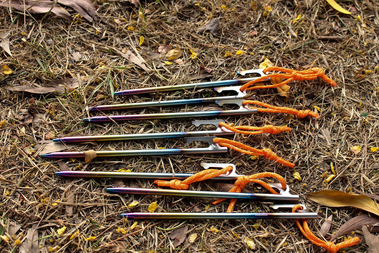 Boundless Voyage Colorful Titanium Alloy Tent Stakes – Ultralight Strong Camping Pegs (20cm / 24cm / 30cm / 35cm / 40cm)