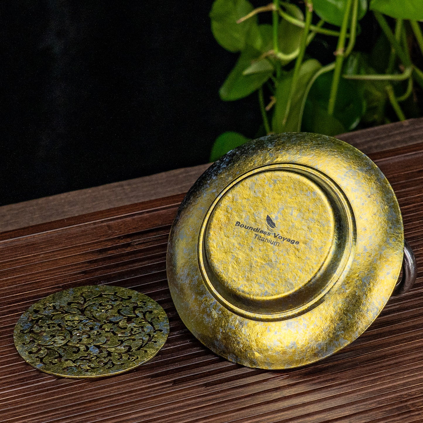 Boundless Voyage Titanium Tea Tray – Detachable Gongfu Tea Drain Tray with Water Storage for Home, Office & Travel