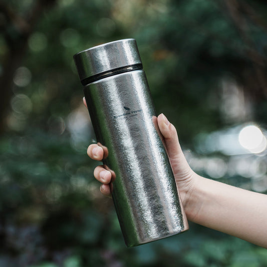 Boundless Voyage 550ml TA1 Titanium Insulated Thermos Bottle – Eco-Friendly Double-Wall Water Mug for Outdoor, Travel & Office | Ideal Holiday Gift