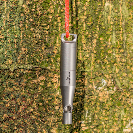 Boundless Voyage TA1 Titanium Emergency Survival Whistle – Ultra-Loud Safety Whistle with Lanyard for Camping, Hiking, Coaching & Outdoor Rescue
