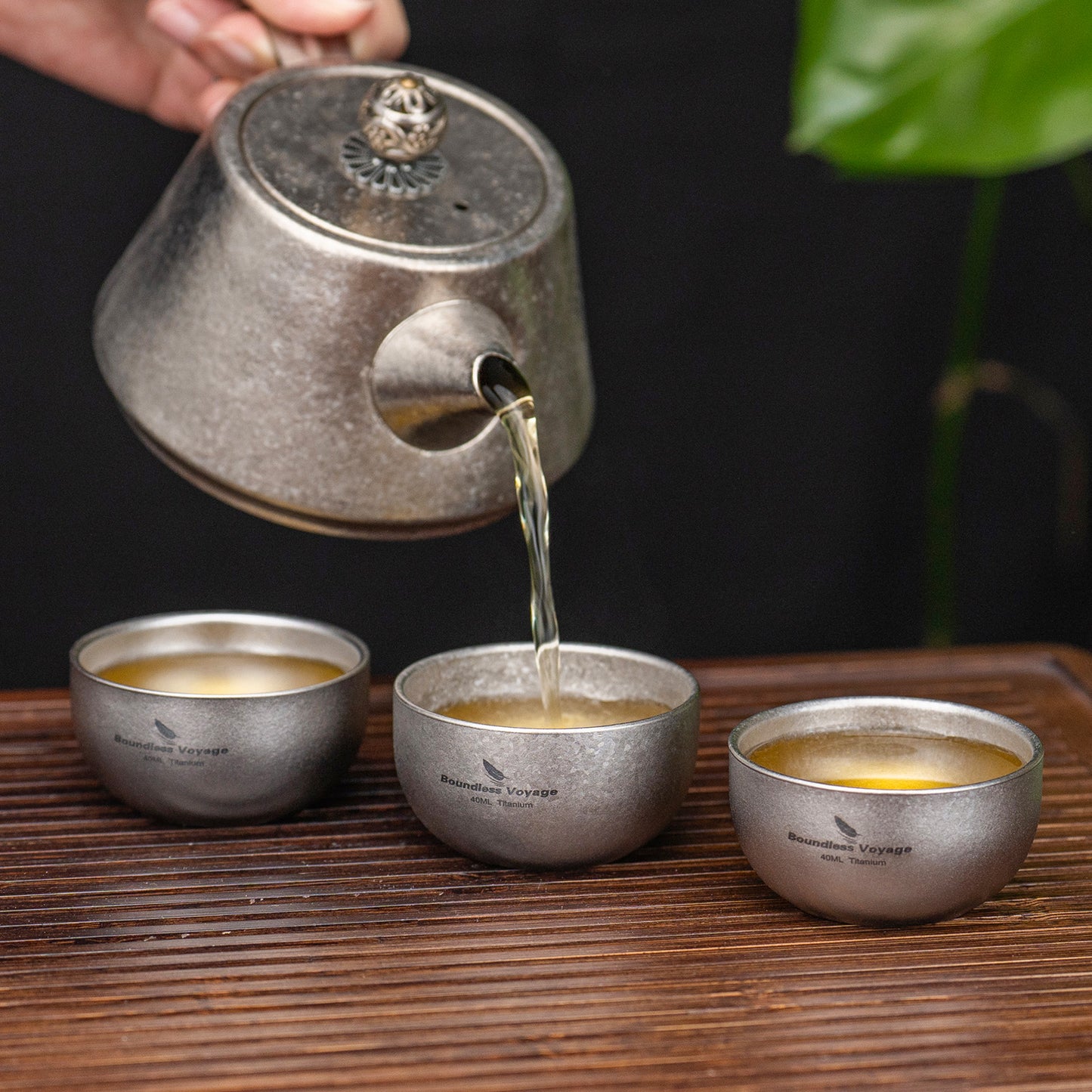 Boundless Voyage 40ml Titanium Double-Walled Sake Cup | 18g Ultralight Mini Tea & Coffee Mug | Anti-Scald Insulated Tasting Cup for Camping