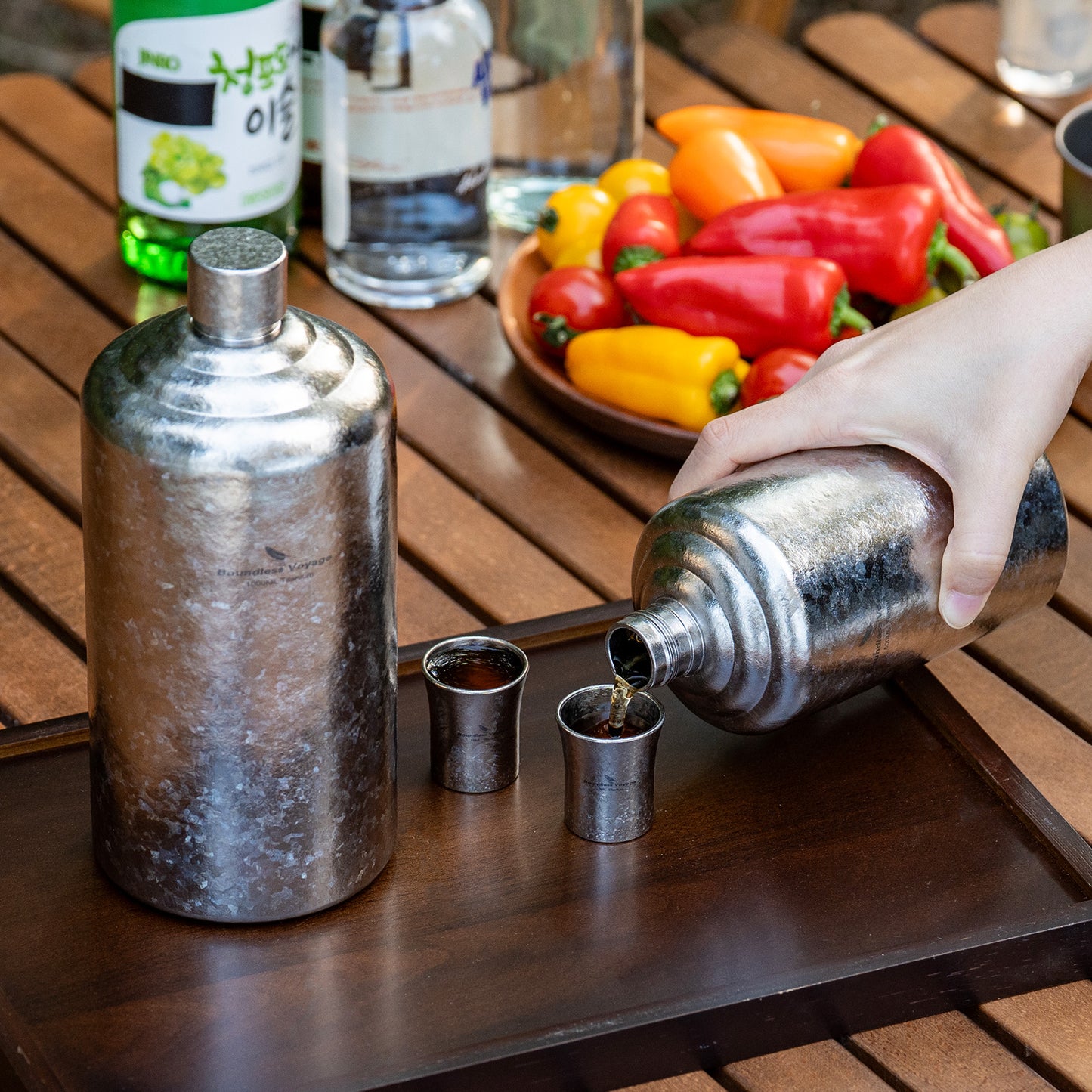 Boundless Voyage 500ml Pure Titanium Hip Flask | Ultralight Leakproof Whiskey & Spirit Bottle | Coating-Free Healthy Liquor Flask for Camping, Hiking & Travel