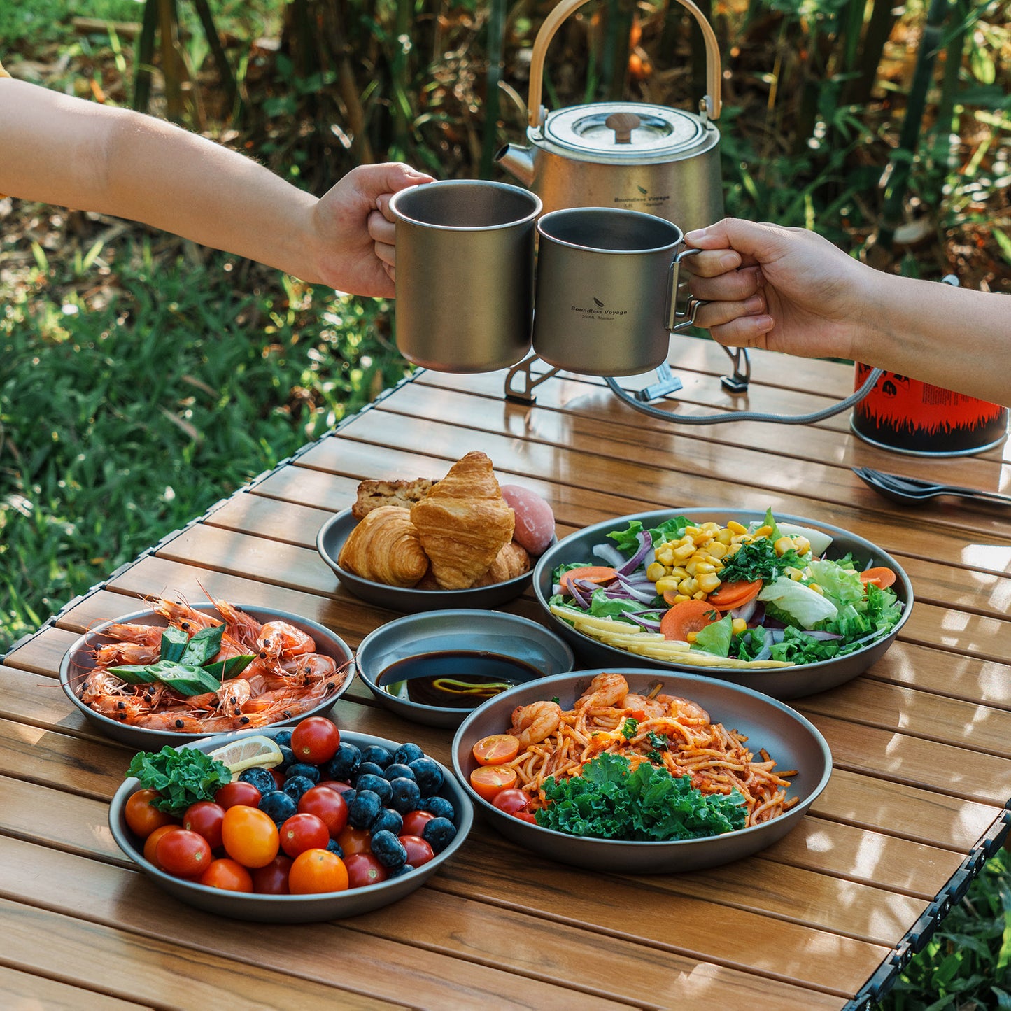 Boundless Voyage Titanium Camping Plates – Ultralight TA1 Titanium Dinner Plates for Camping, Hiking, Backpacking & Everyday Dining