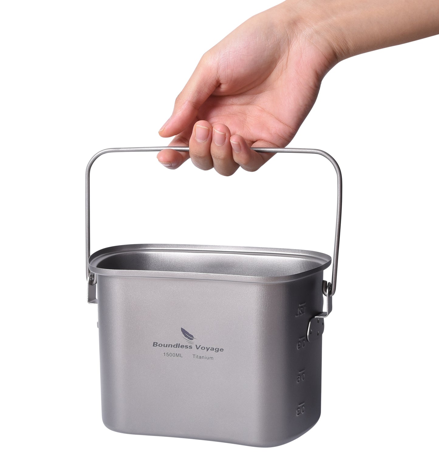 Boundless Voyage Titanium Hanging Pot & Cup Set – Ultralight Campfire Cooking Kit with Lid, TA1 Titanium Camping Cookware for Backpacking, Hiking & Outdoor Use