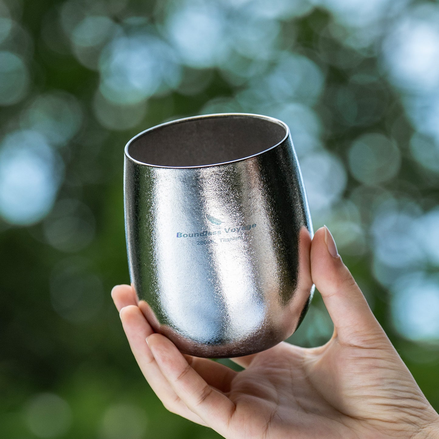 Boundless Voyage Titanium Double-Wall Cup – Ultralight TA1 Camping Coffee Mug for Travel, Hiking & Outdoor Use
