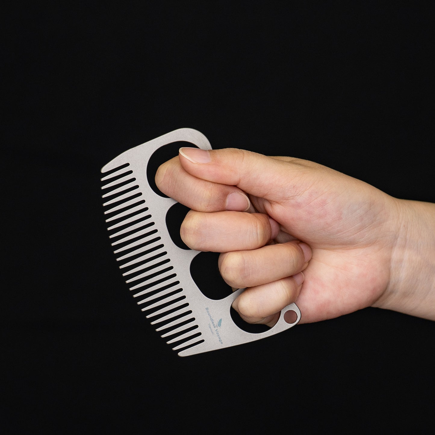 Boundless Voyage Titanium Crescent Hair & Beard Comb – Lightweight Unisex Grooming Tool for Home & Travel