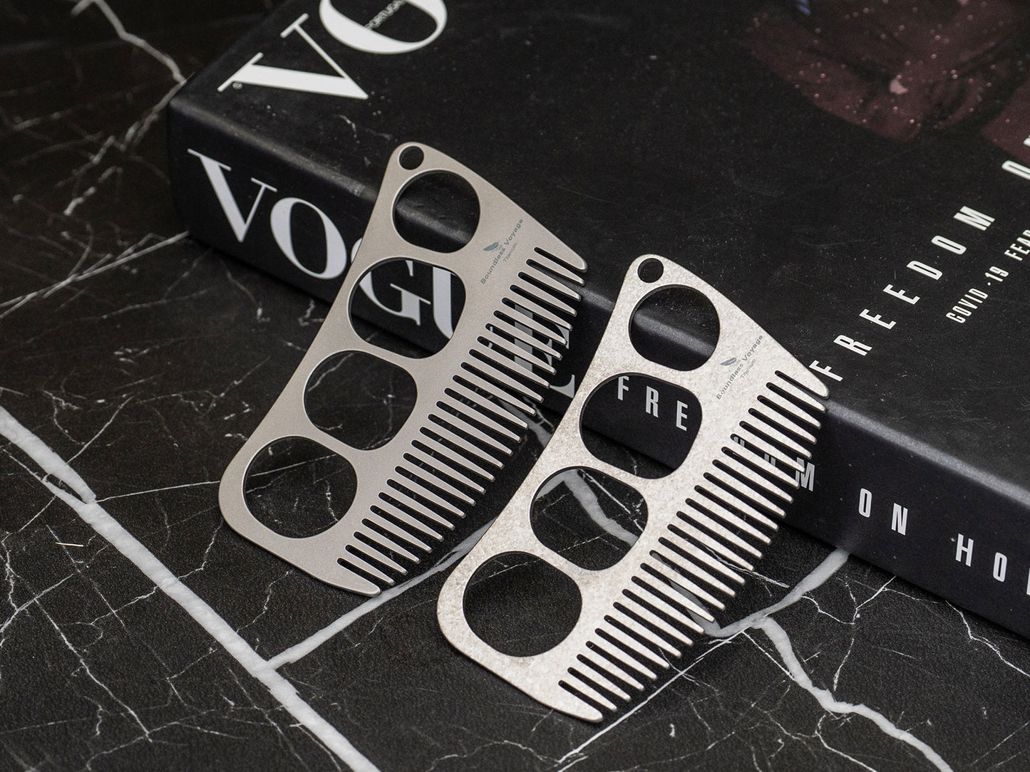 Boundless Voyage Titanium Crescent Comb – Hair & Beard Pocket Comb for Travel, EDC & Everyday Grooming