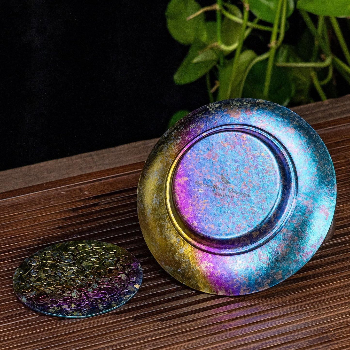 Boundless Voyage Titanium Tea Tray – Detachable Gongfu Tea Drain Tray with Water Storage for Home, Office & Travel