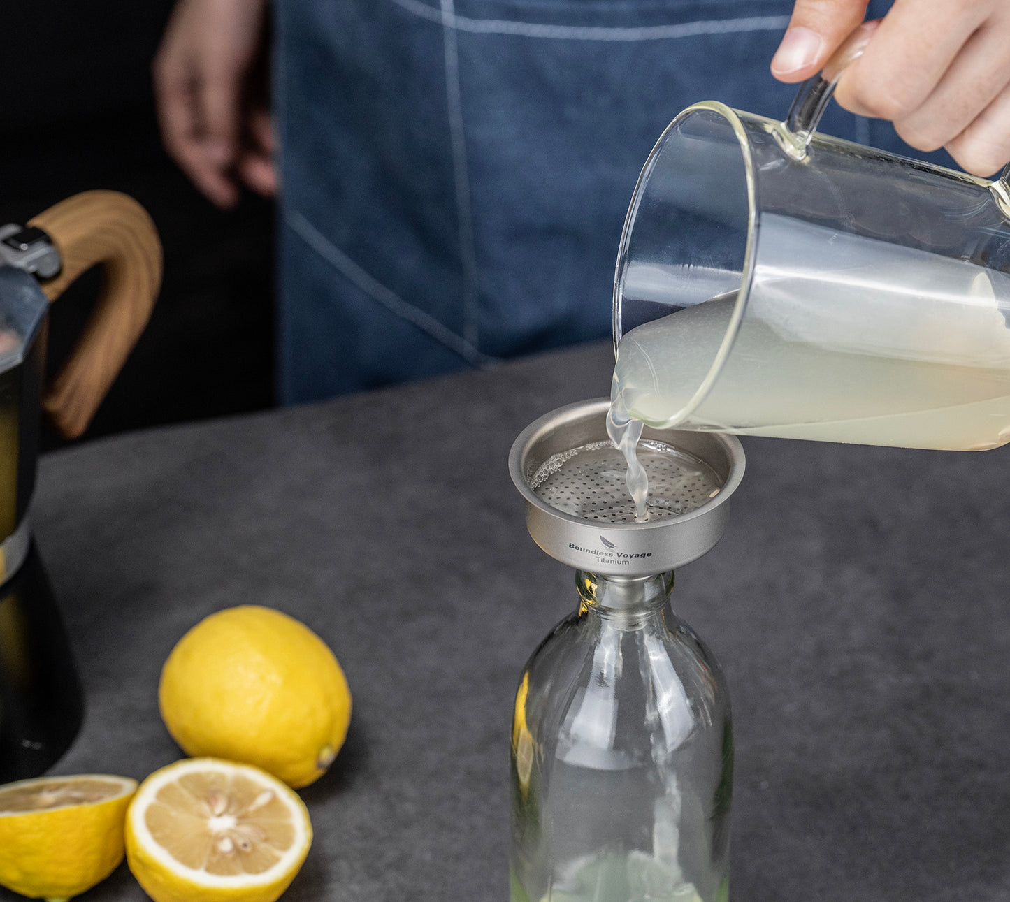 Boundless Voyage Titanium Funnel with Removable Strainer | Multi-Use Food-Grade Kitchen Tool | Mini Liquid, Oil & Powder Filter for Filling Flasks, Bottles & Jars | Ultralight & Rust-Proof