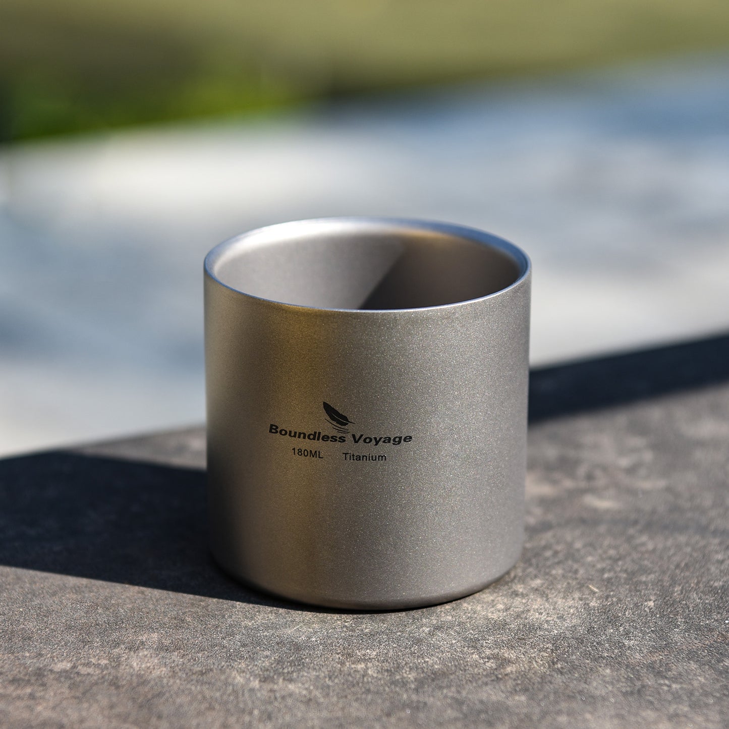 Boundless Voyage Double-Wall Titanium Cup Set (120ml/180ml/300ml) – Ultralight Insulated Coffee Mug Set, Pure TA1 Titanium Camping Cups for Travel & Outdoor Use