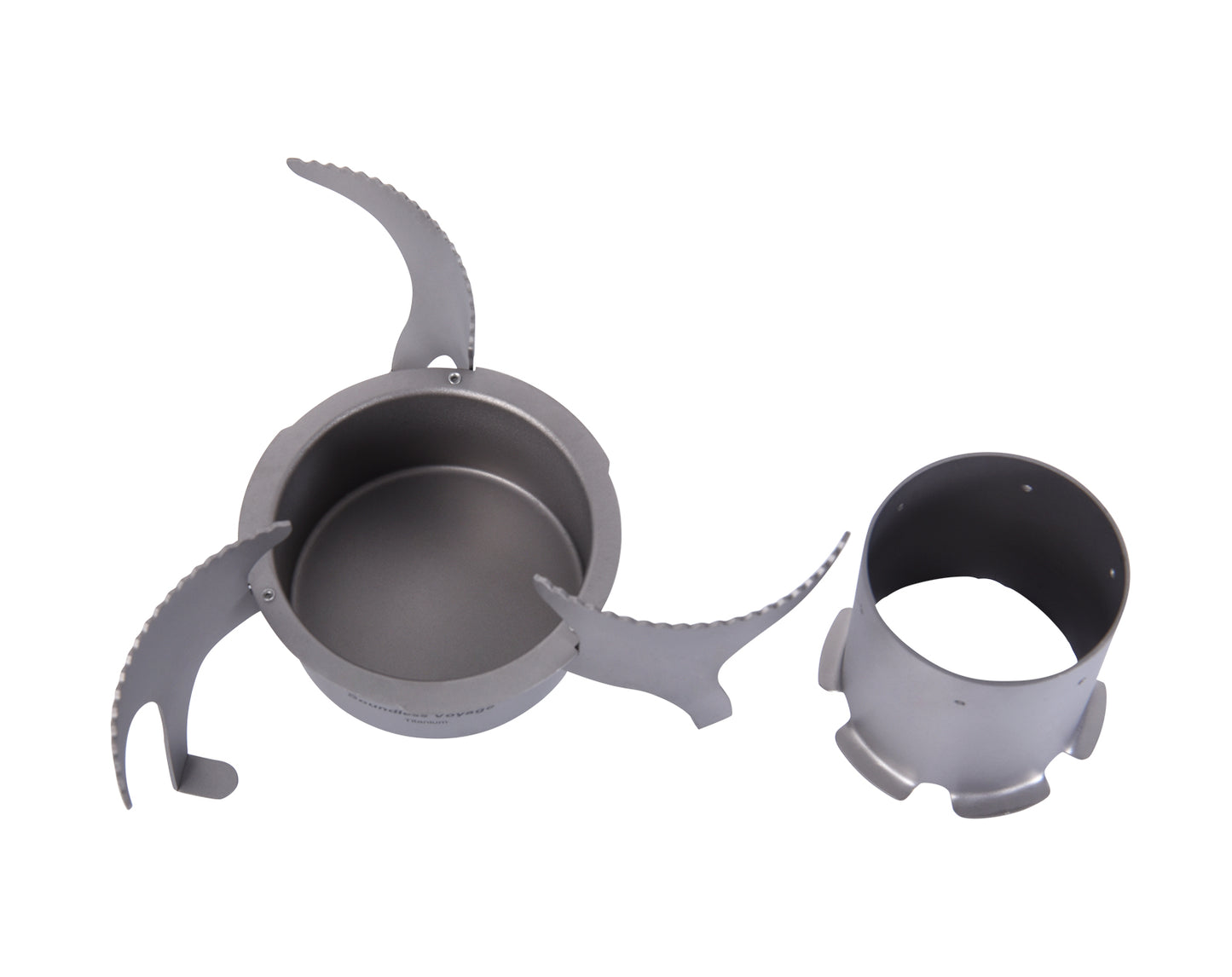 Boundless Voyage Titanium Alcohol Stove with Foldable Stand – Ultralight Spirit Burner for Camping, Backpacking & Outdoor Cooking