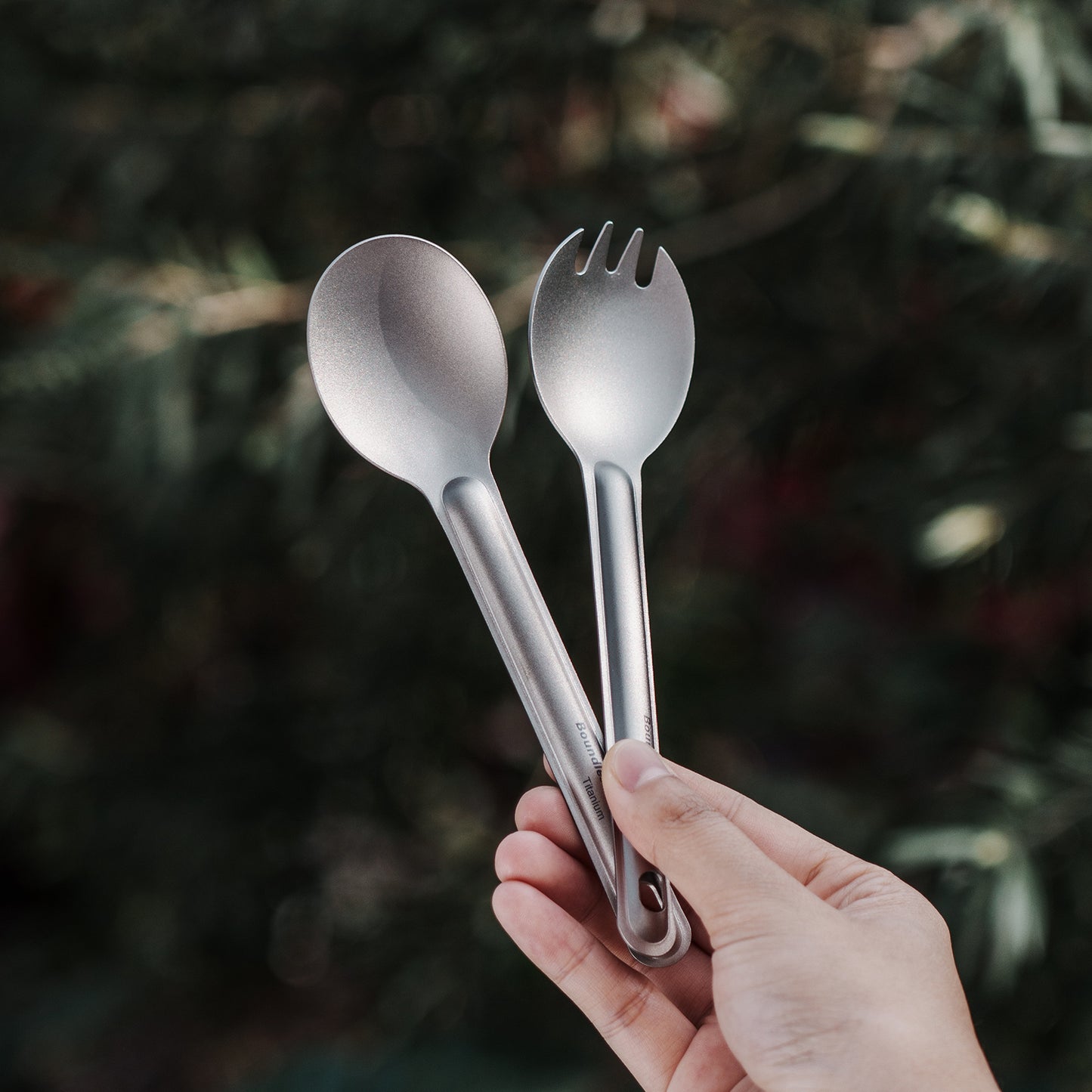 Boundless Voyage Titanium Spoon & Spork Set – Ultralight Camping Cutlery Set with Storage Bags for Travel & Outdoor Dining