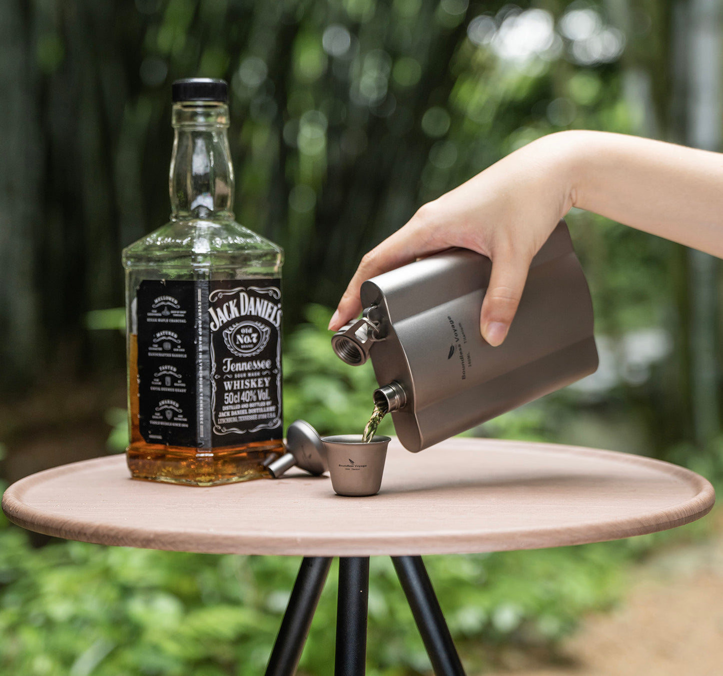 Boundless Voyage Titanium Flask 240ml+funnel Rust-Free Ultralight Small Liquor Flask Bottle for Whiskey Vodka Wine Outdoor Portable Travel Outdoor