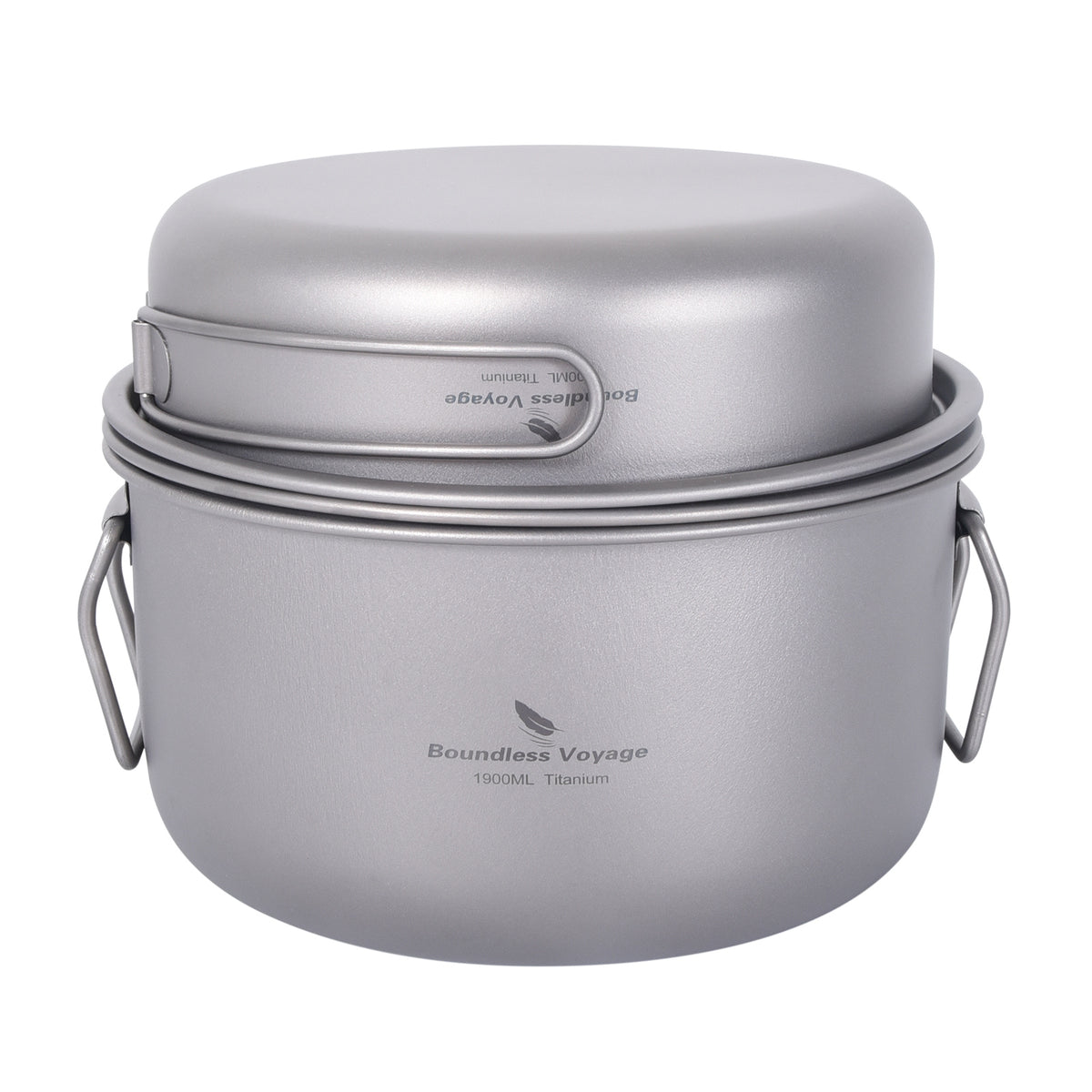 Boundless Voyage Multifunctional Titanium Steamer Soup Pot Frying Pan Set with Lid Outdoor Camping Wok Tea Tray Saucepan Mess Kit