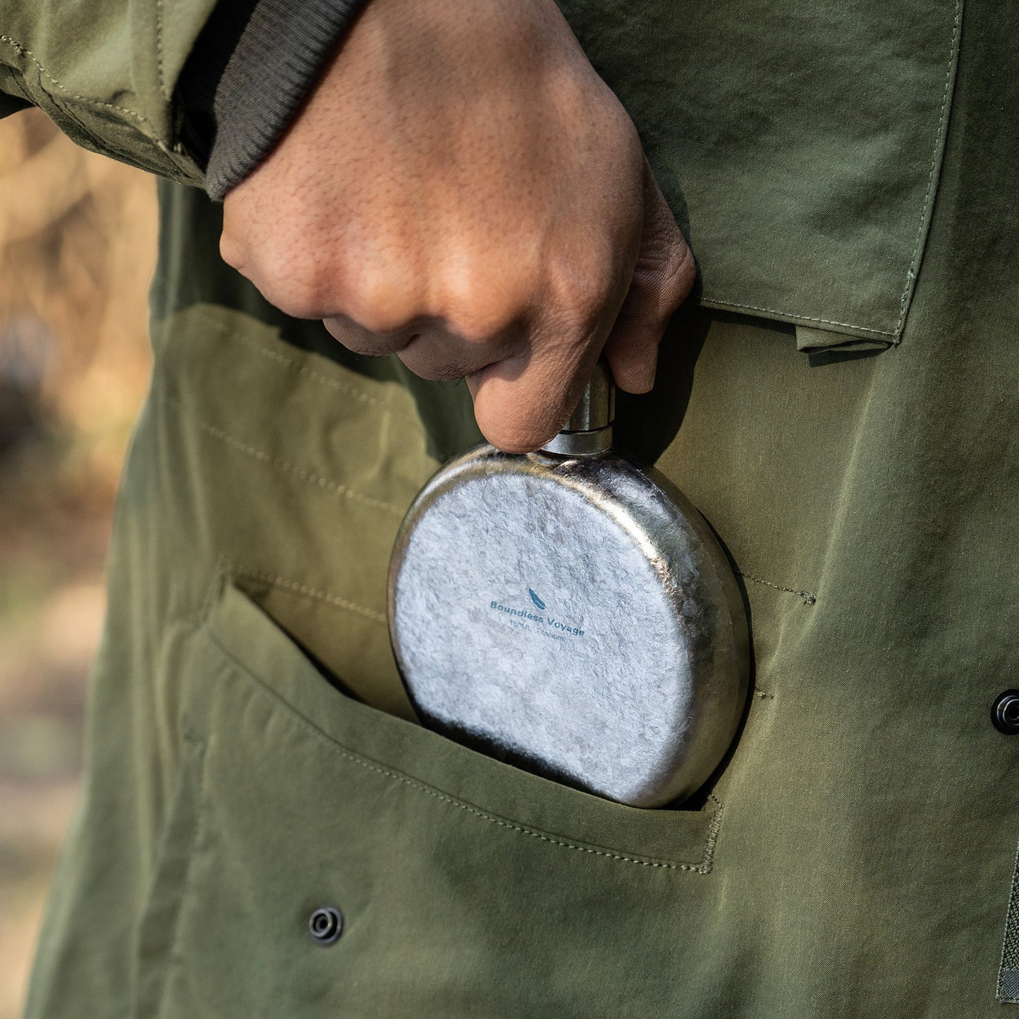 Boundless Voyage 180ml Crystallized Titanium Hip Flask | Luxury Ice-Texture Round Whiskey Bottle with Funnel | Ultralight & Non-Toxic Liquor Flagon for Gifting, EDC & Travel