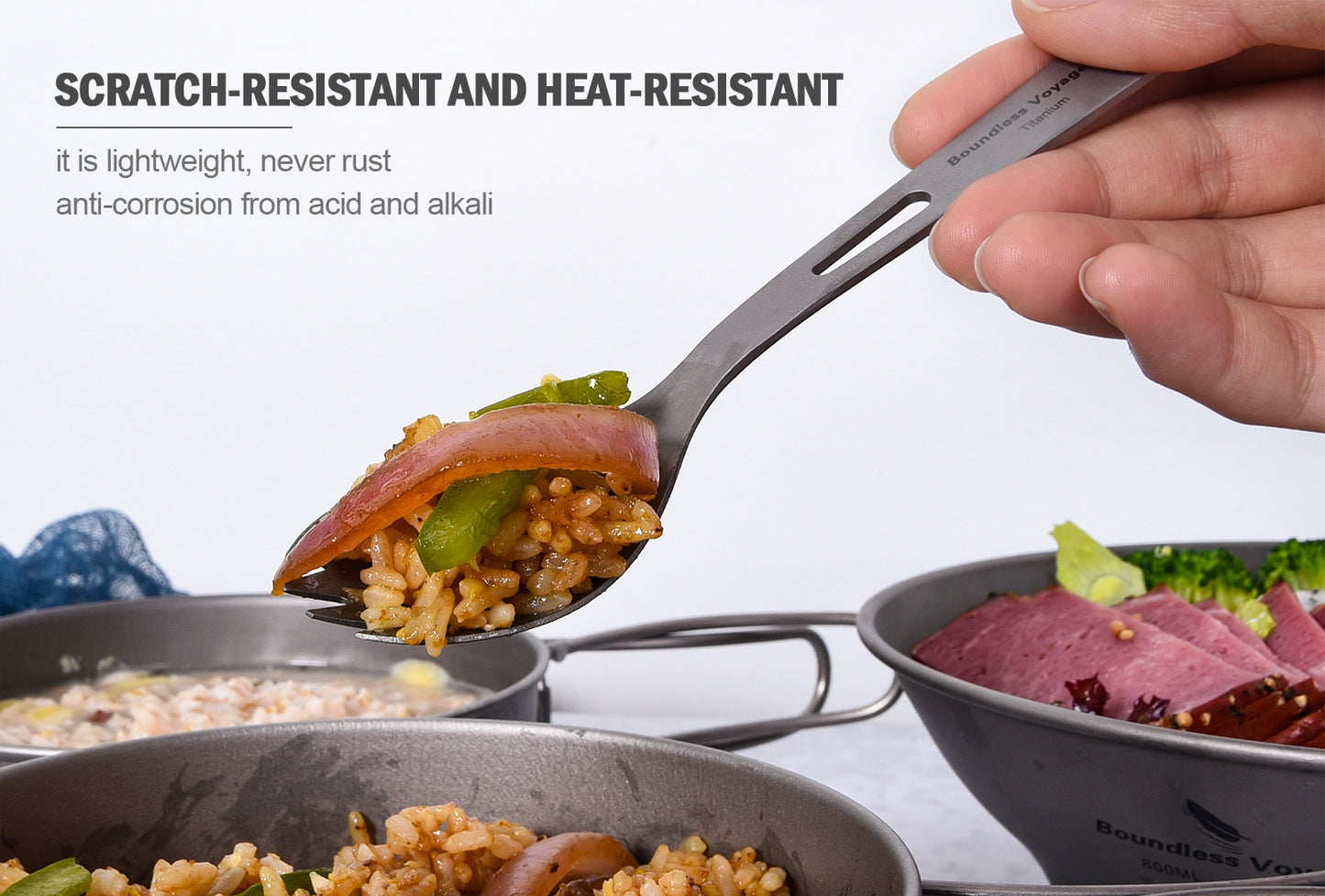 Boundless Voyage Titanium Spork with Bottle Opener – Ultralight Camping Cutlery for Hiking, Backpacking & Travel