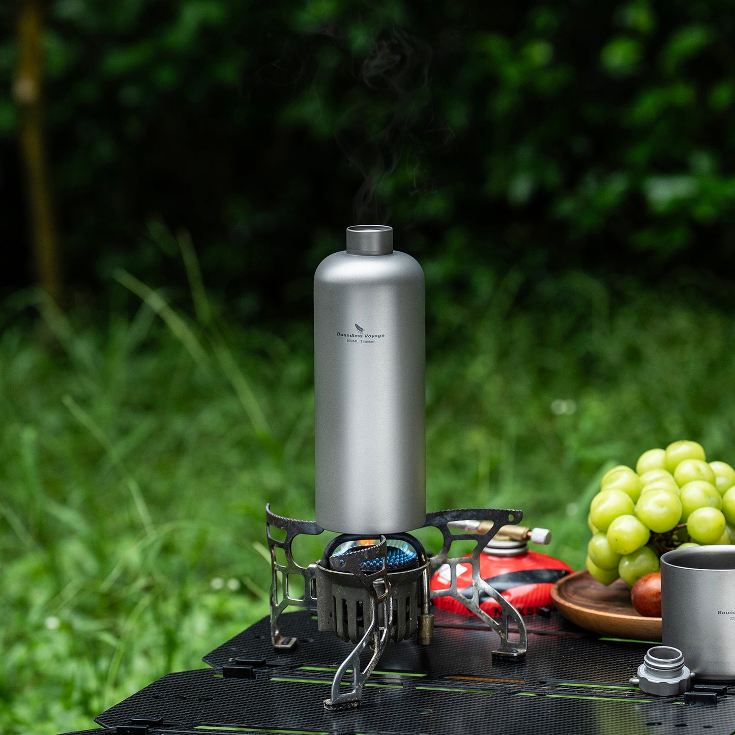 Boundless Voyage Titanium Water Bottle 600ml Ultralight Leak-Proof Lid, Durable & Corrosion Resistant, for Hiking, Camping, Travel & Everyday Use