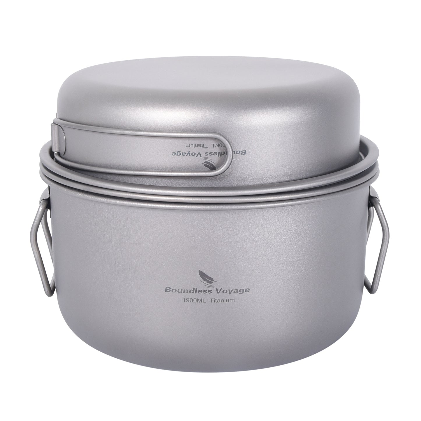 Boundless Voyage Titanium Camping Cookware Set 1900ml+900ml with Steamer – Multifunctional Pot, Frying Pan & Lid Kit, Ultralight Outdoor Cooking System for Hiking & Backpacking