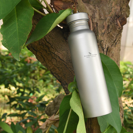 Boundless Voyage 800ml Pure Titanium Sports Water Bottle with Titanium Lid – Ultralight, Durable & Eco-Friendly Drinkware for Cycling, Hiking & Everyday Hydration