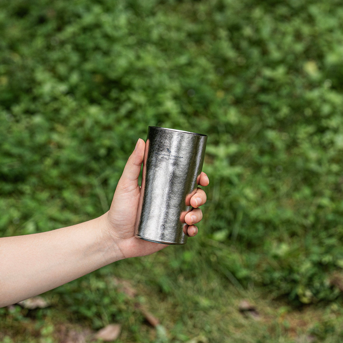 Boundless Voyage Titanium Double-Walled Cup 300ml – Ultralight Crystallized Finish Mug for Coffee, Beer & Outdoor Camping