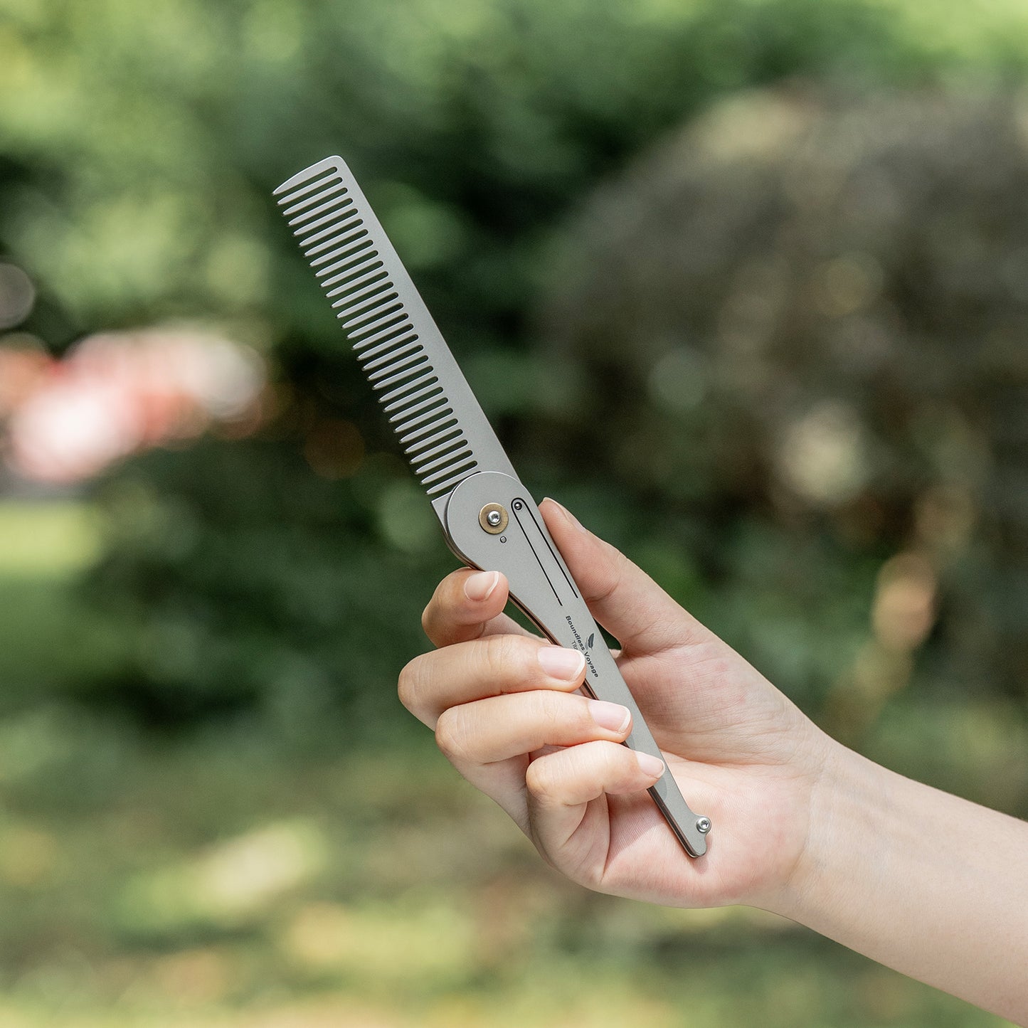 Boundless Voyage Titanium Foldable Comb – Portable EDC Pocket Comb for Travel, Camping & Everyday Grooming