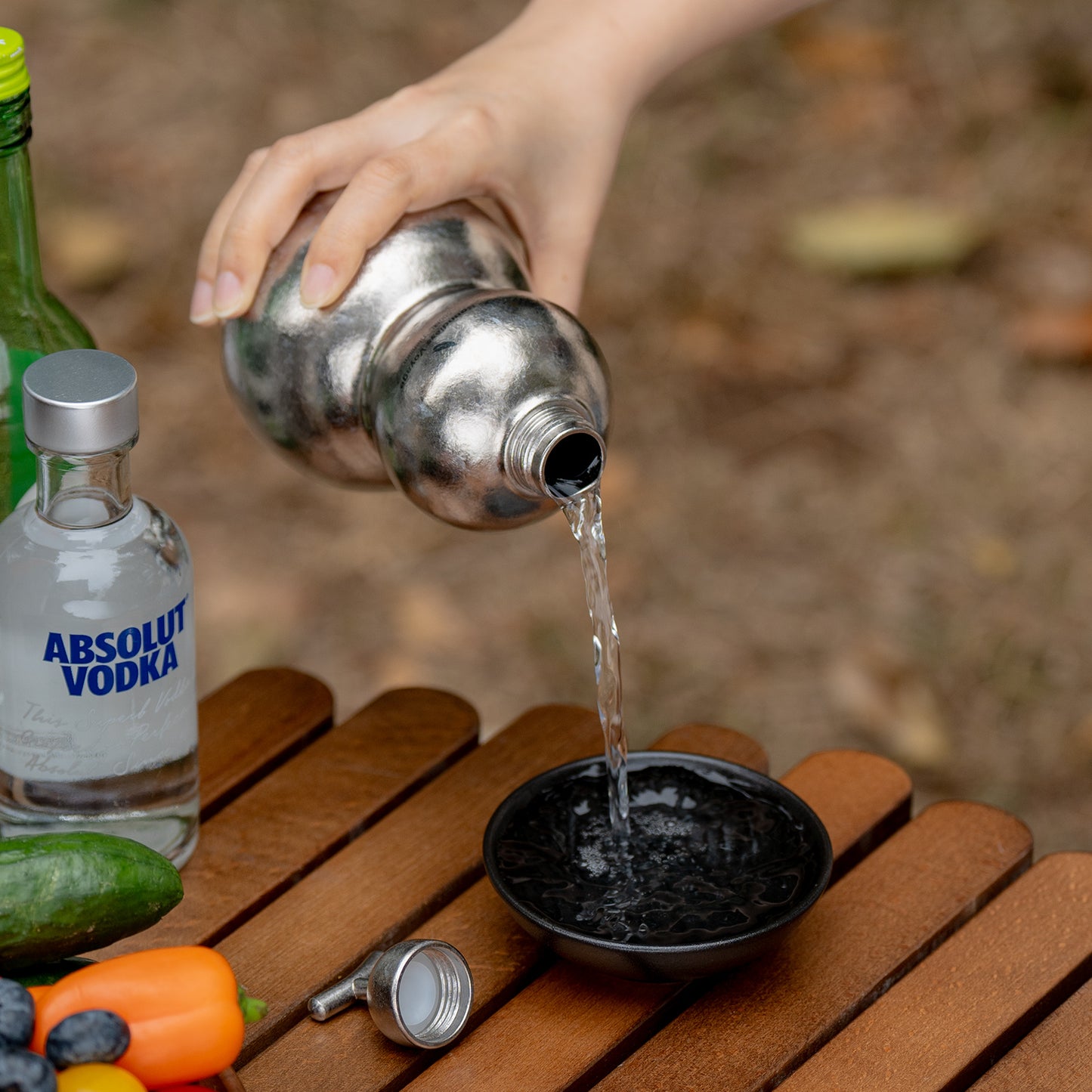 Boundless Voyage Premium Titanium Gourd Flask  | 500ml Crystallized Ice-Texture Canteen | Ultralight & Rustproof Alcohol Drinkware for Hiking & Camping