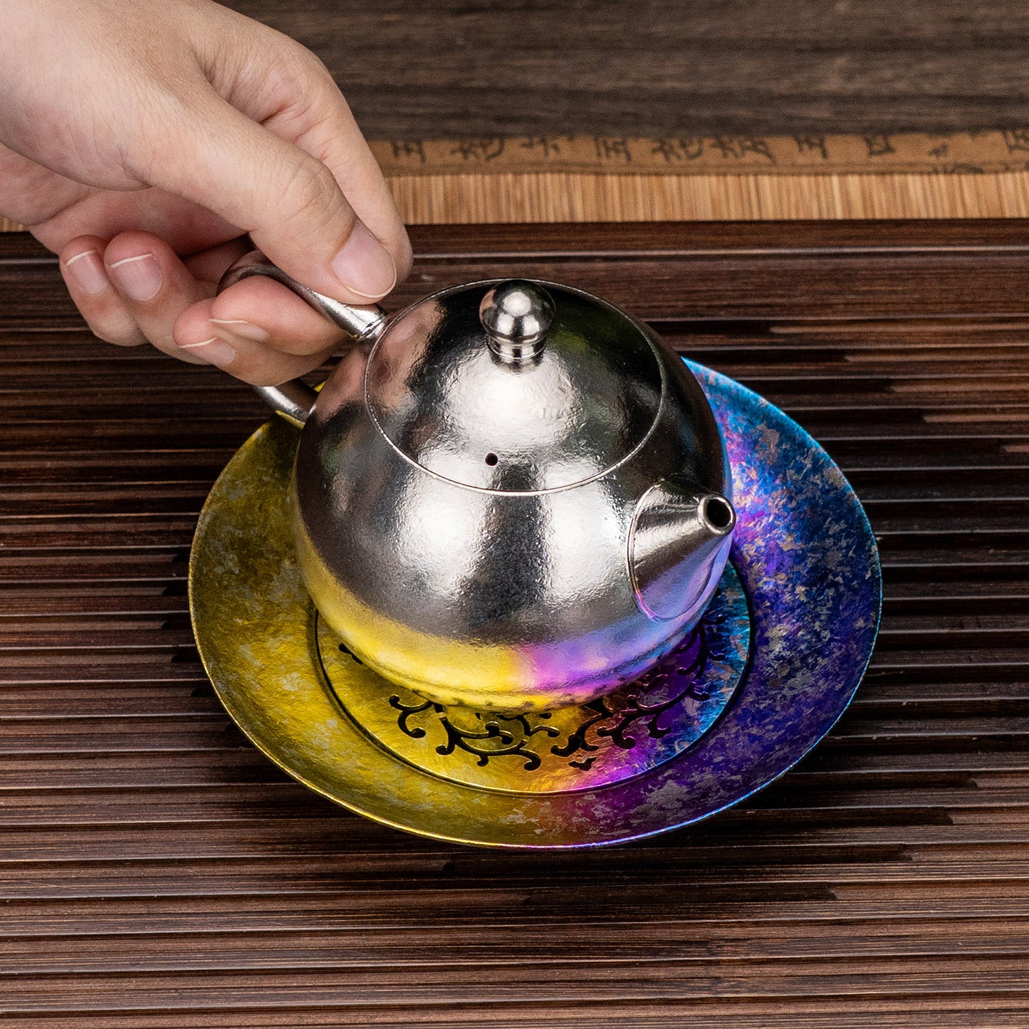 Boundless Voyage Titanium Tea Tray – Detachable Gongfu Tea Drain Tray with Water Storage for Home, Office & Travel