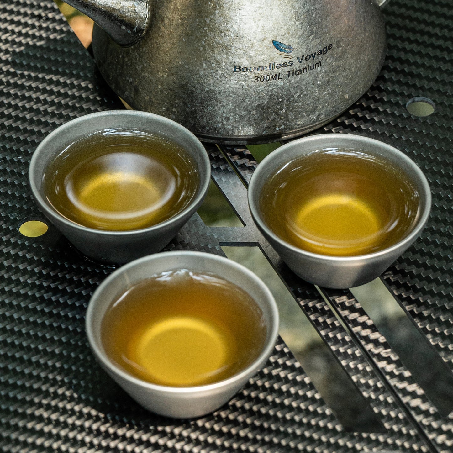 Boundless Voyage Titanium Double-Layer Mini Tea Cup Set – Portable Anti-Scald Camping Mug for Coffee, Liquor, Picnic & Hiking