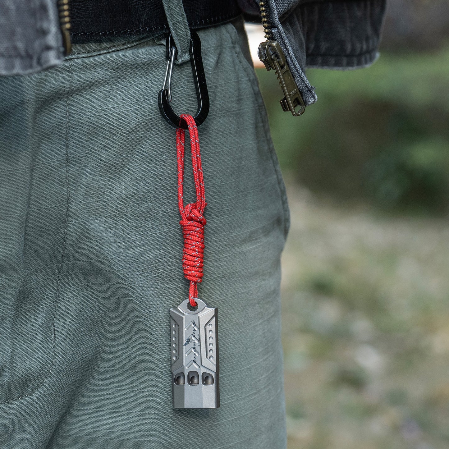 Boundless Voyage Titanium Emergency Whistle – Loud Safety Whistle with Lanyard for Camping, Hiking, Sports & EDC