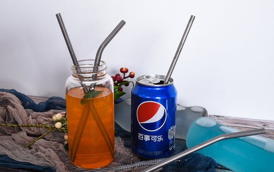Boundless Voyage Titanium Curved Straw – Eco-Friendly TA1 Titanium Reusable Ultralight Metal Drinking Straw for Camping & Everyday Use
