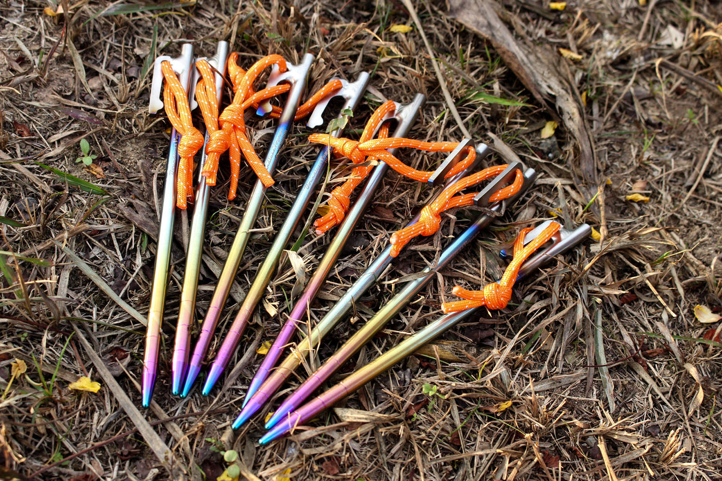 Boundless Voyage Titanium alloy Colorful Tent Stake for Outdoor Camping Strong Tent Pegs Lightweight 24CM