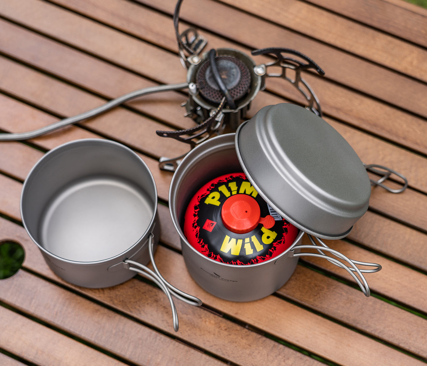 Boundless Voyage Titanium Cookware Set (3-Piece) – Ultralight Camping Pot, Pan & Cooking Set, Nesting TA1 Titanium Gear for Backpacking, Hiking & Outdoor Cookin