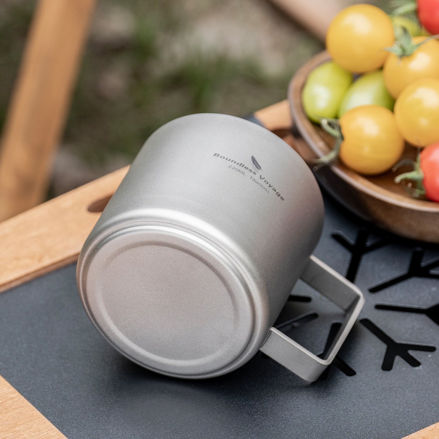 Boundless Voyage 220ml Double-Walled Titanium Cup | Ultralight Insulated Mini Coffee Mug | Anti-Scalding Tea Cup for Camping, Travel & Home