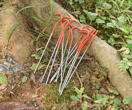 Boundless Voyage 8pcs Titanium Alloy Tent Pegs – Ultralight Camping Stakes for Secure Pitching in Soil, Sand & Rocky Ground