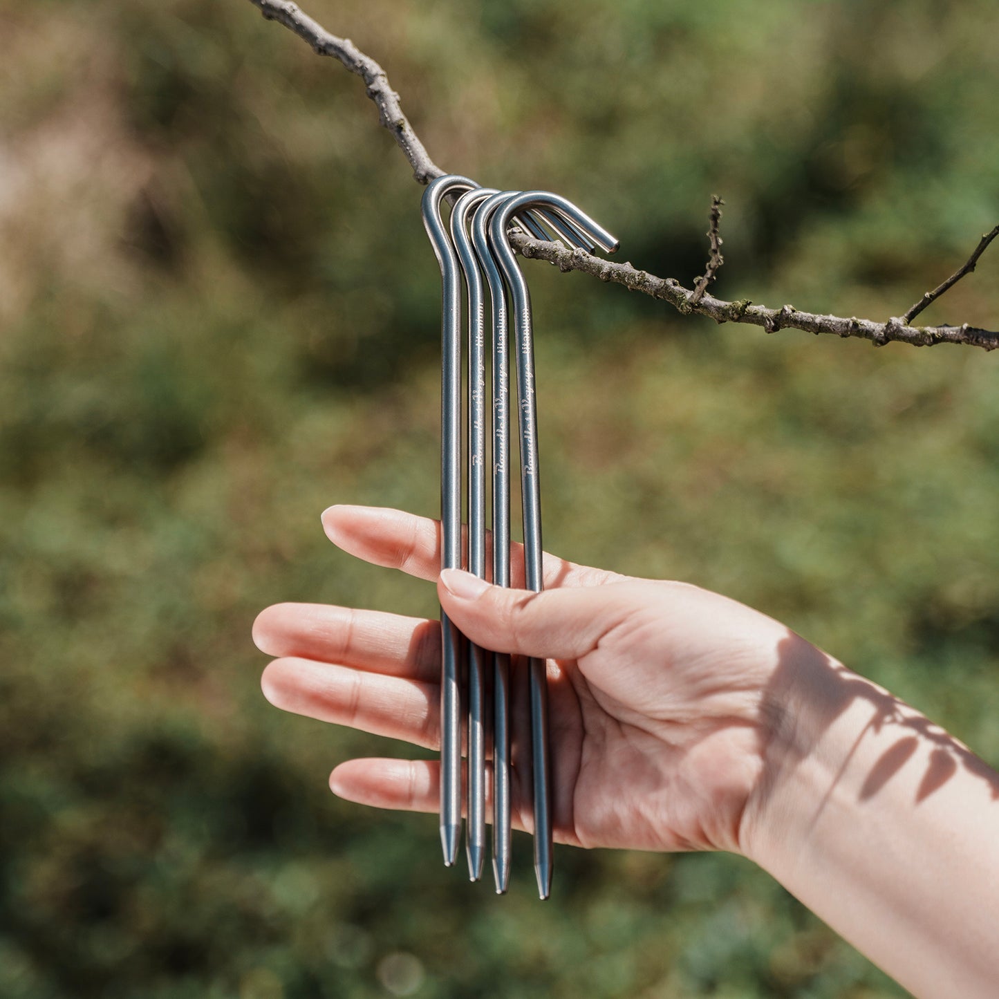 Boundless Voyage Heavy-Duty Titanium Tent Stakes 6pcs – Thickened Ultralight Camping Pegs for Hard Ground & Outdoor Use
