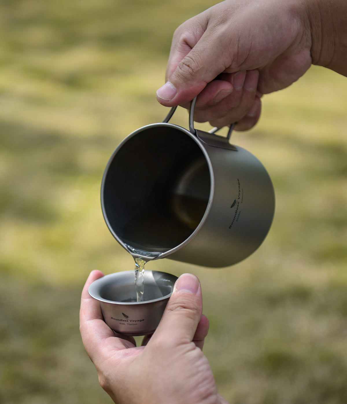 Boundless Voyage 500ml Titanium Camping Cup Set with 3 Mini Cups – Ultralight Tea & Coffee Set for Camping, Hiking & Travel