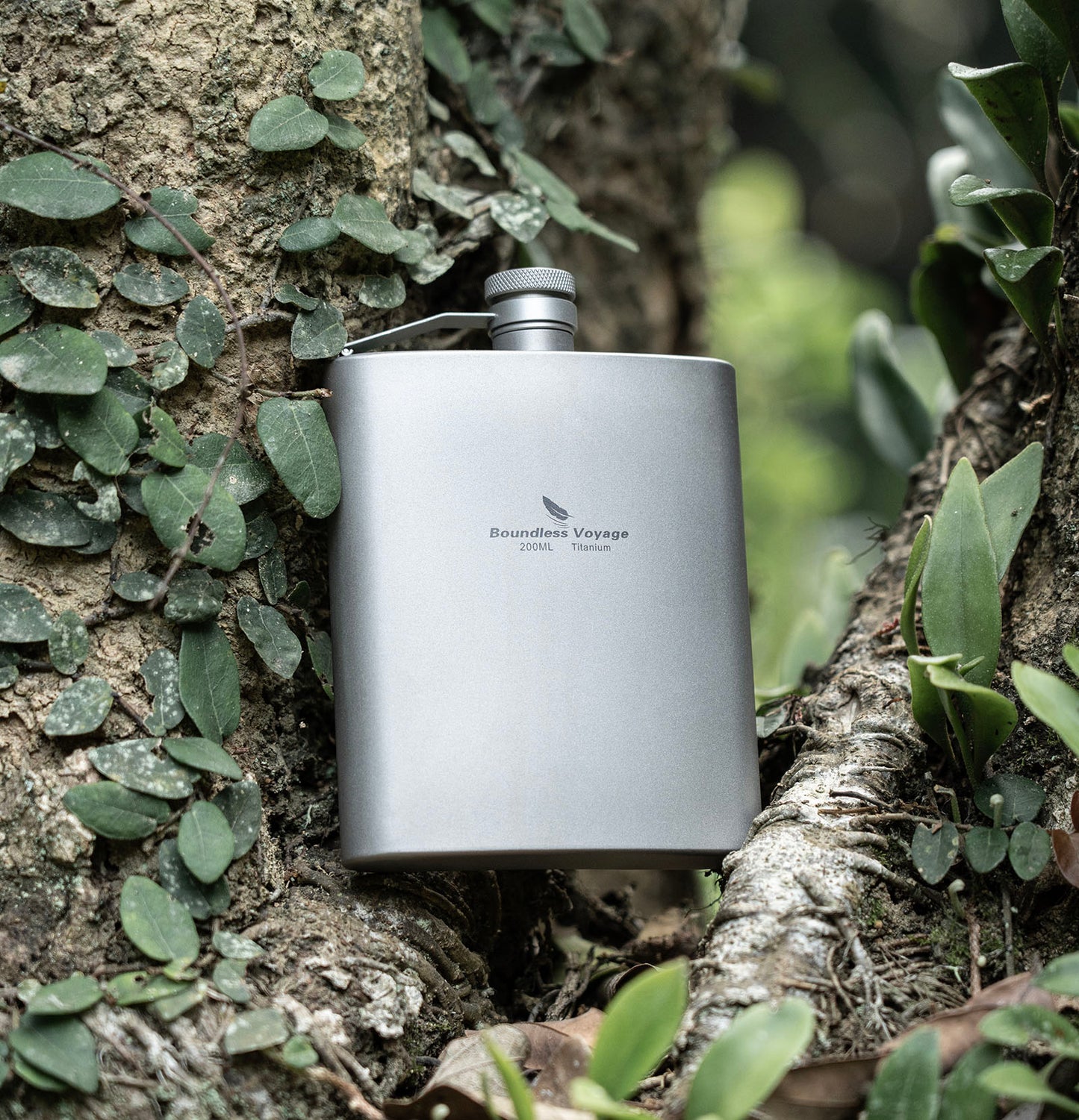 Boundless Voyage 7oz Titanium Flask – Ultralight 200ml Pocket Liquor Bottle, Pure TA1 Titanium, Leakproof Travel Hip Flask for Camping, Hiking & Outdoor Adventures