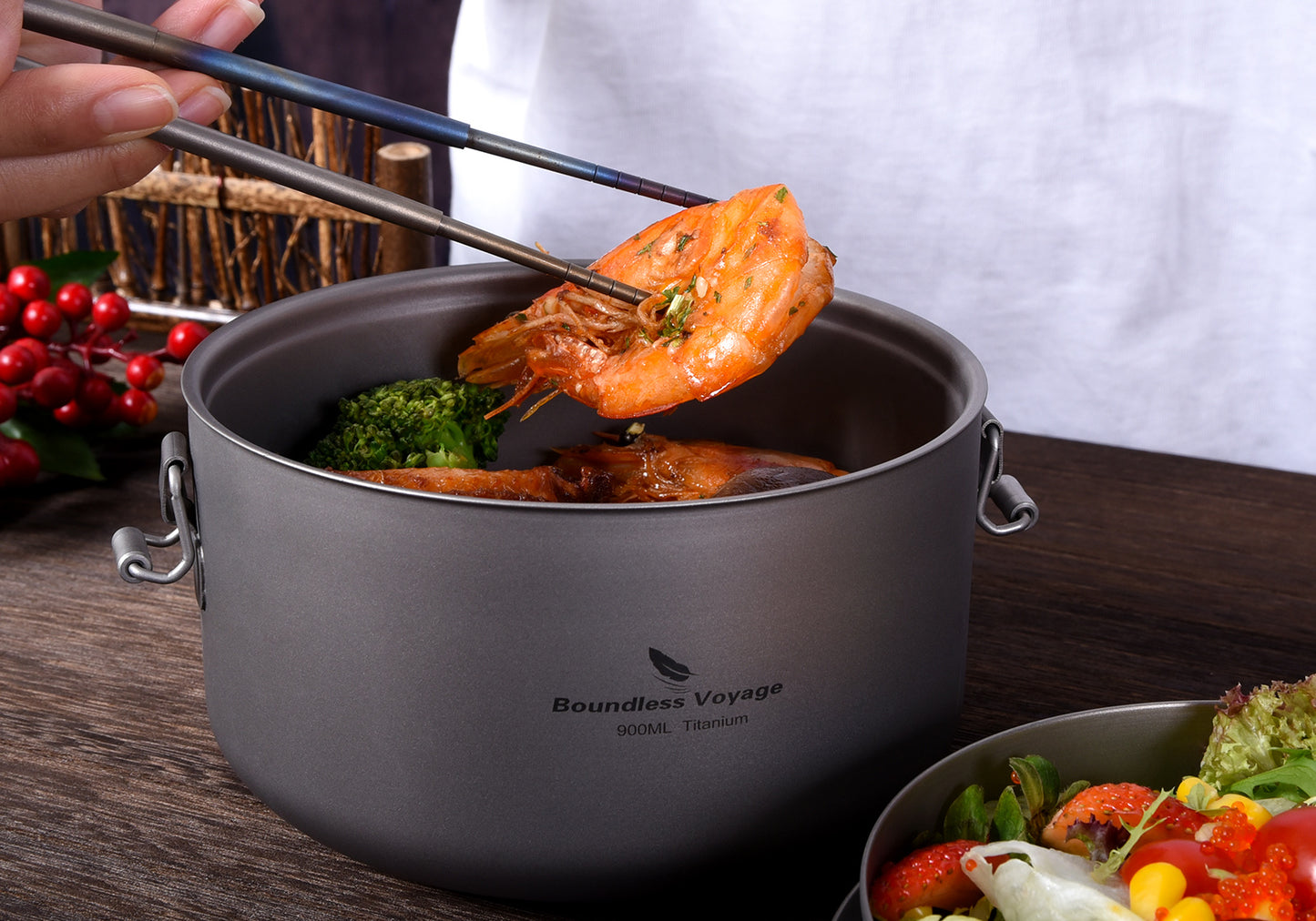 Boundless Voyage Titanium Lunch Box with Lid – Multi-Layer Bento Box for Salad, Soup & Daily Meals | Uncoated, Lightweight & Durable