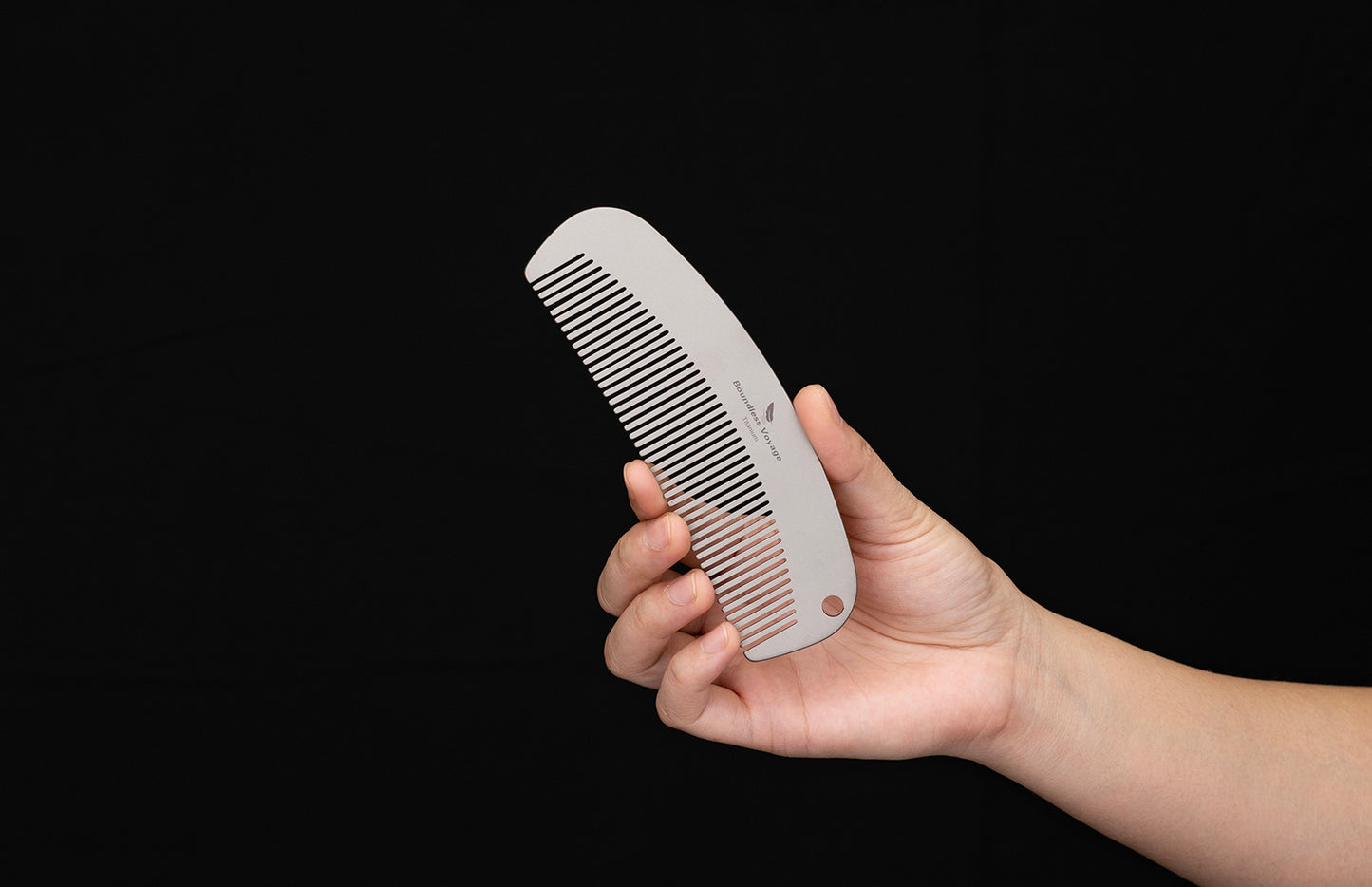 Boundless Voyage Titanium Crescent Comb – Hair & Beard Grooming Comb for Travel, EDC & Everyday Use