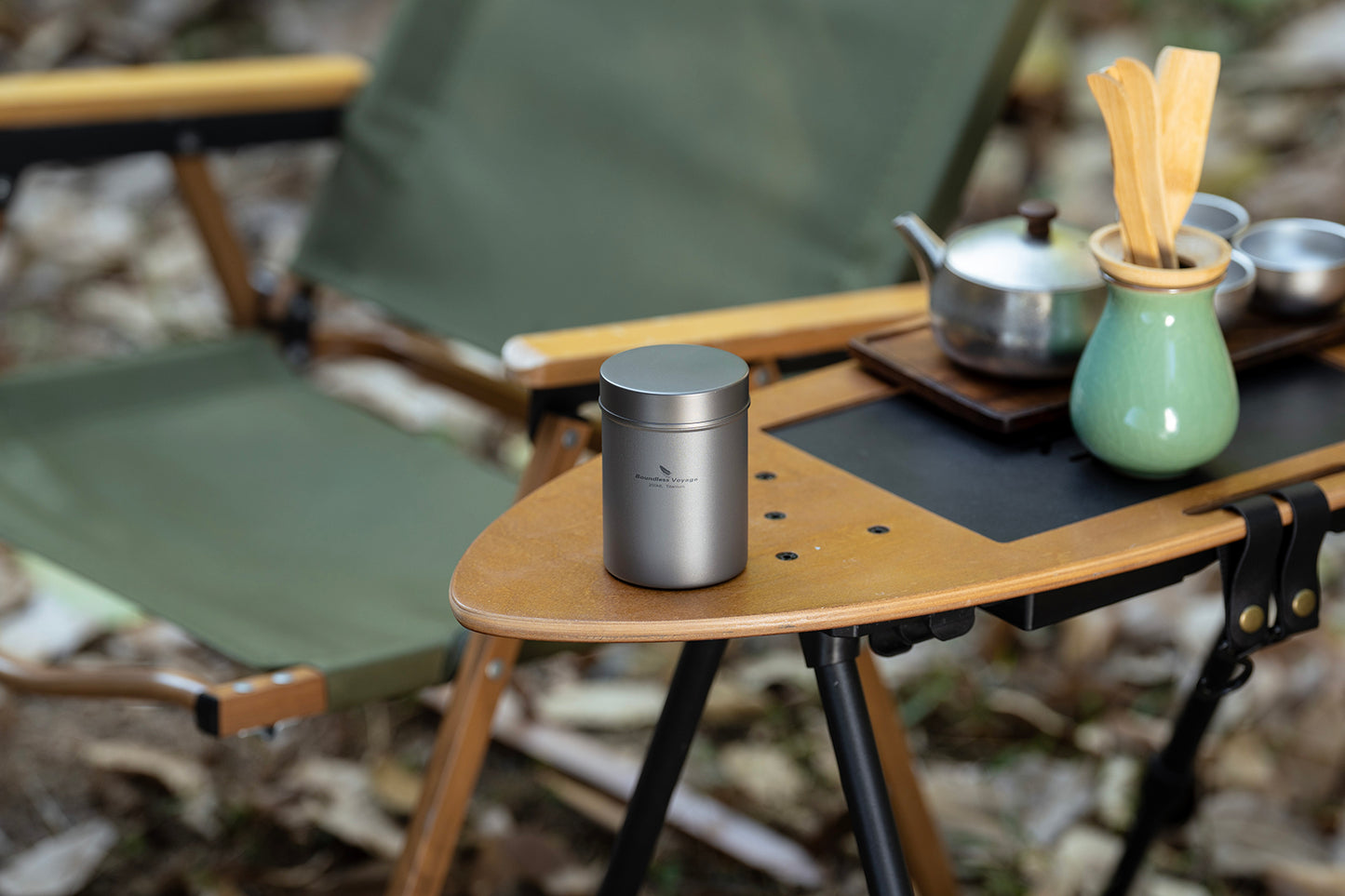 Boundless Voyage TA1 Titanium Tea Caddy Canister – Ultralight Portable Airtight Storage Container for Loose Tea, Coffee, Spices, Beans & Sugar