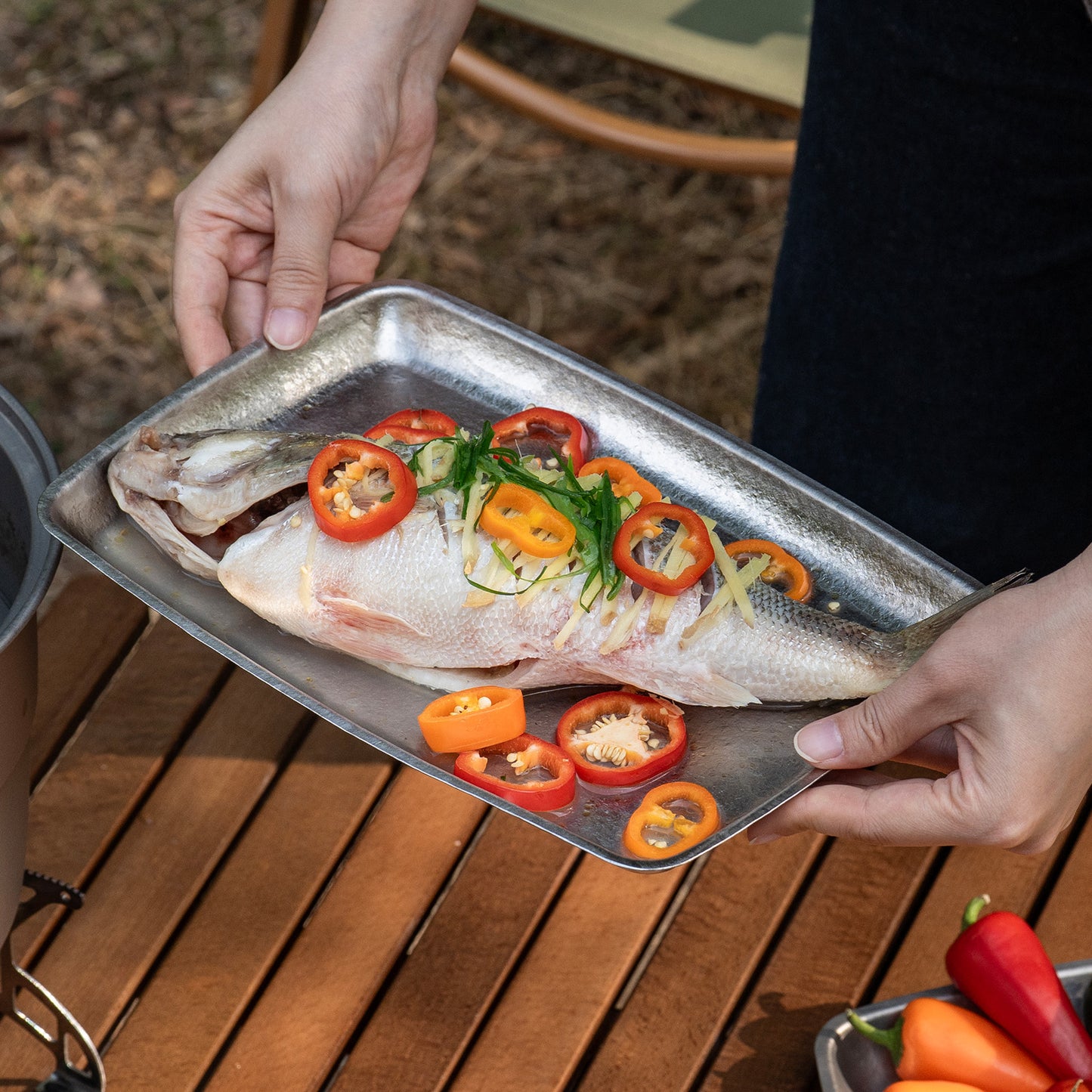 Boundless Voyage 27.7cm Titanium Square Plate | 186g Ultralight Camping Dinner Tray | Heat-Resistant & Dishwasher Safe Outdoor Tableware