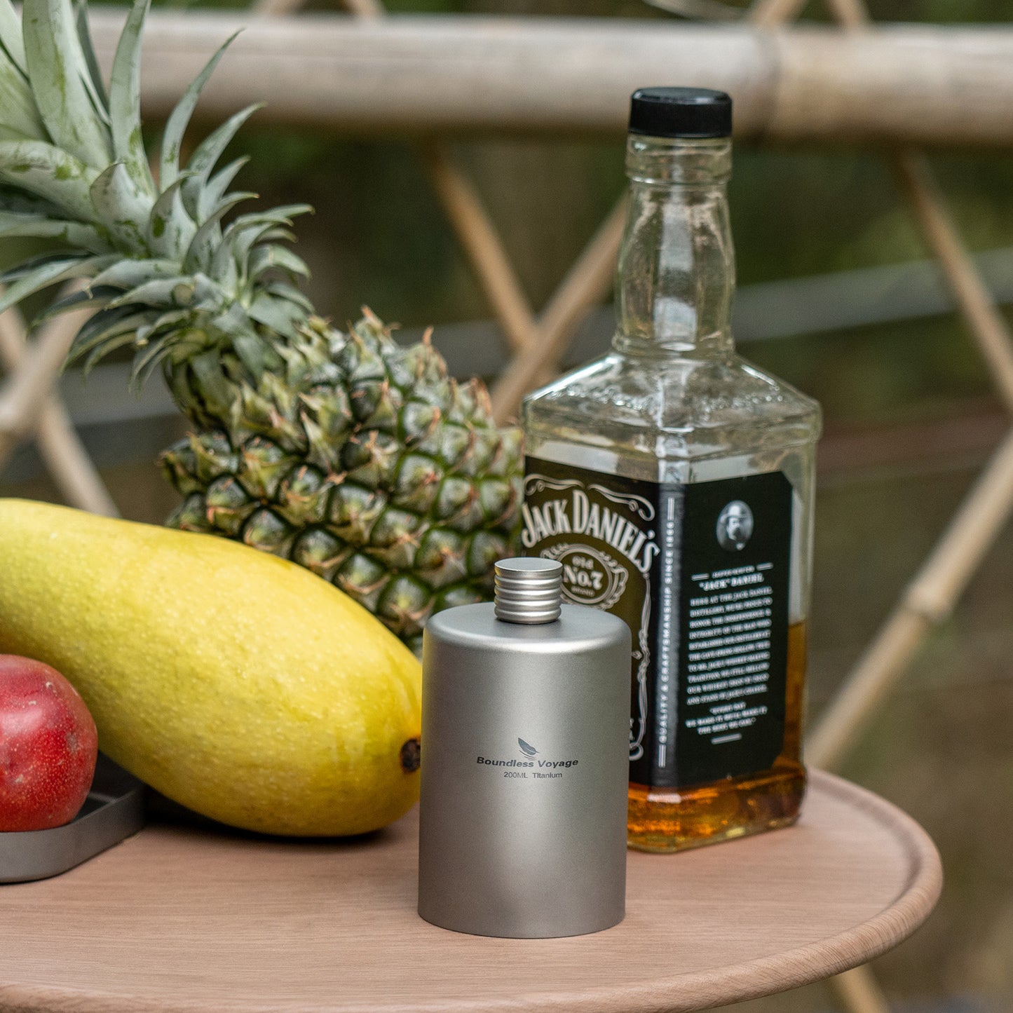 Boundless Voyage 200ml Titanium Pocket Flagon – Ultralight Portable Hip Flask for Camping, Hiking, Travel & Outdoor Adventures