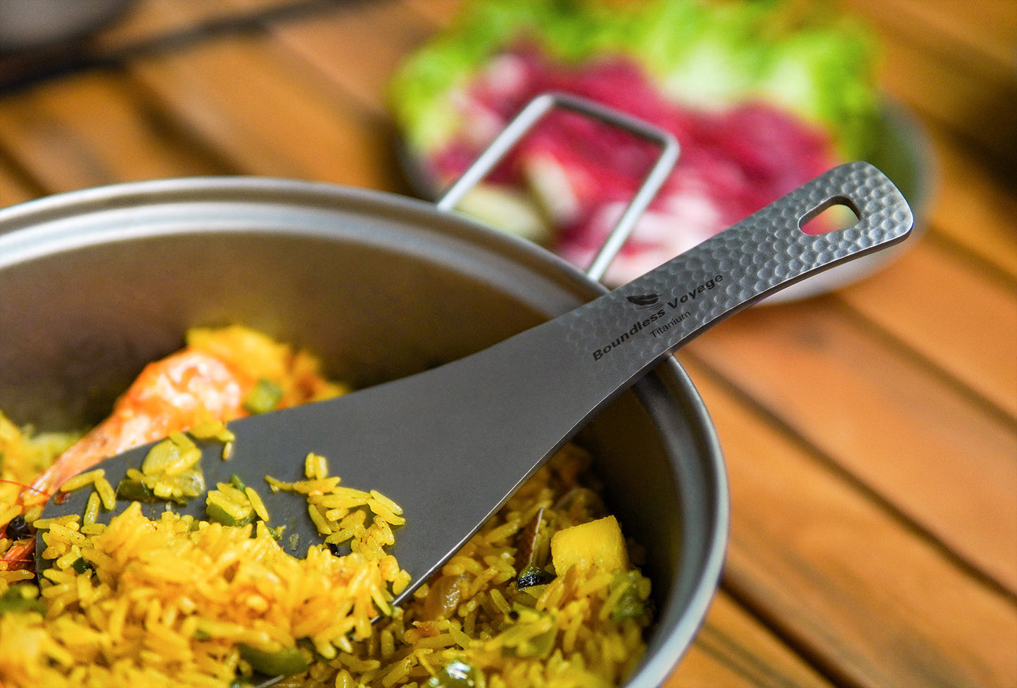 Boundless Voyage Titanium Rice Spoon Pure Titanium Thickened Rice Paddle for Camping, Outdoor Cooking & Home Kitchen