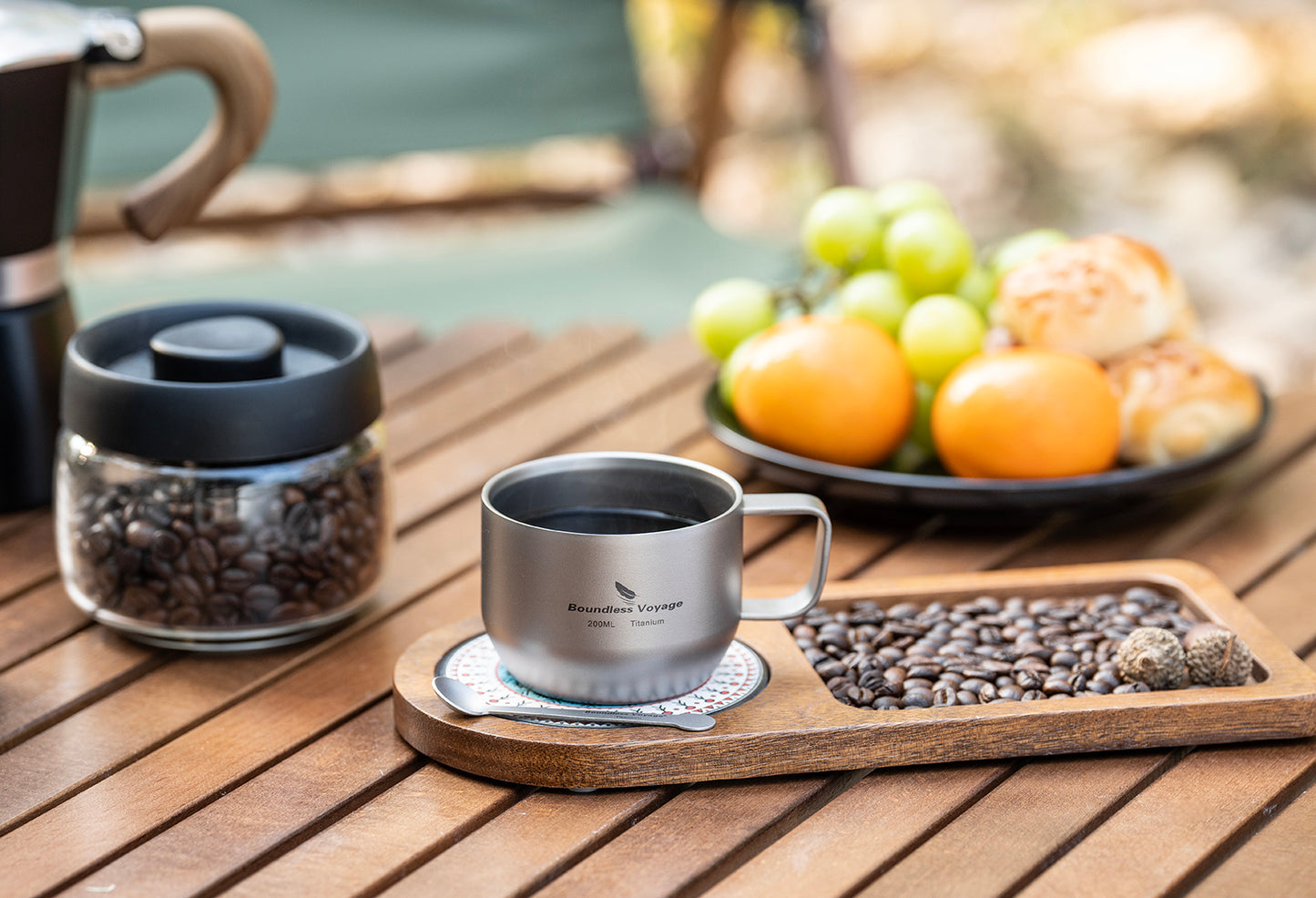 Boundless Voyage  200ml Titanium Double Wall Mug Metal Coffee Tea Cup Mini Espresso Cup Outdoor Camping Travel Ultralight Durable Portable Drinkware