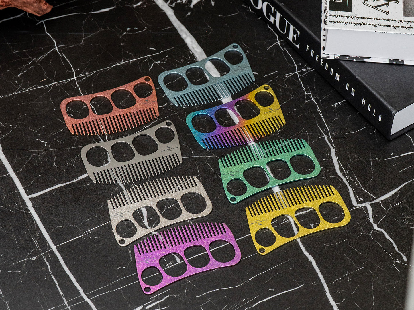 Boundless Voyage Titanium Crescent Comb – Hair & Beard Pocket Comb for Travel, EDC & Everyday Grooming