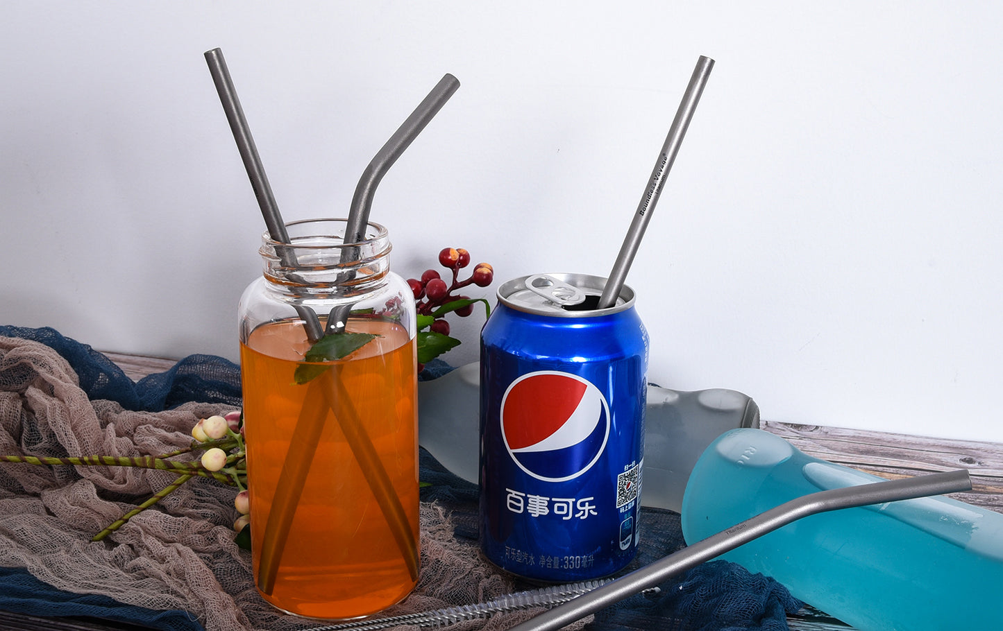 Titanium Straight Straw Reusable Ultralight Durable Eco-Friendly Metal Drinking Straw for Outdoor Camping Travel Home